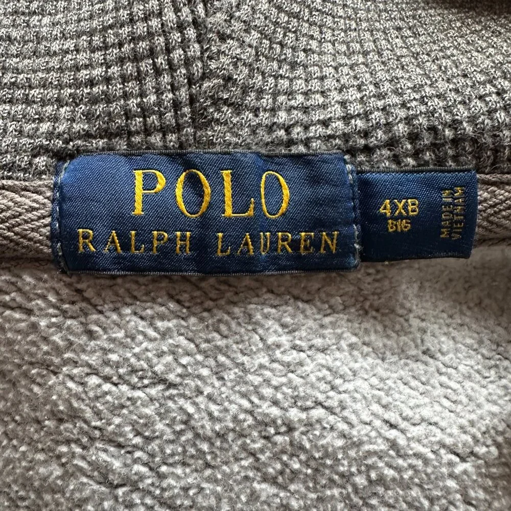 Ralph Lauren Polo Full Zip Thermal Lined Hood Jacket 4XB Big EUC